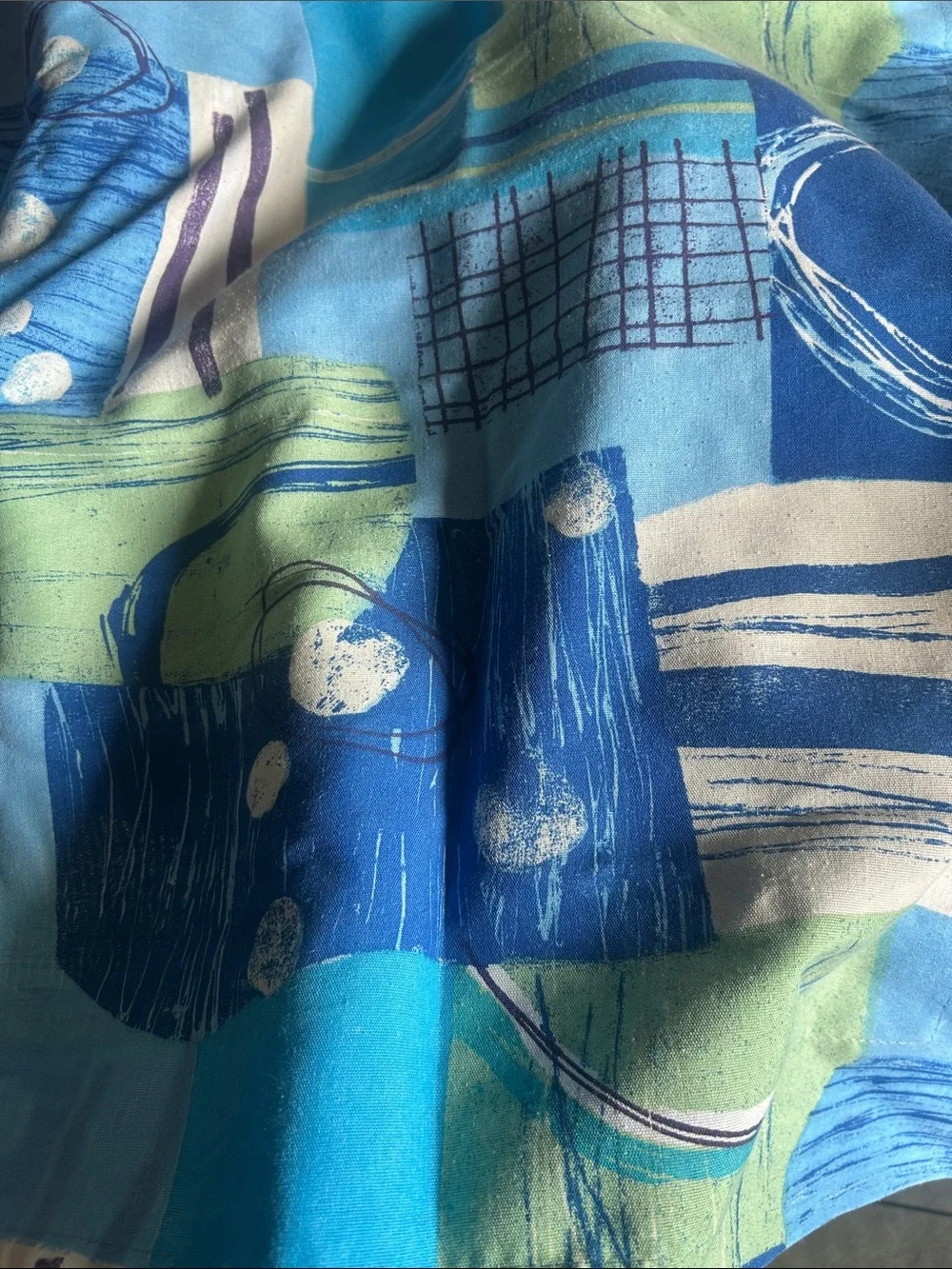 Vintage Blue & Green Abstract pillow sham